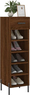 vidaXL - Schoenenkast - 30x35x105 - cm - bewerkt - hout - bruin - eikenkleur