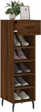 vidaXL - Schoenenkast - 30x35x105 - cm - bewerkt - hout - bruin - eikenkleur