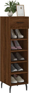vidaXL - Schoenenkast - 30x35x105 - cm - bewerkt - hout - bruin - eikenkleur