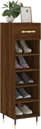vidaXL - Schoenenkast - 30x35x105 - cm - bewerkt - hout - bruin - eikenkleur