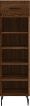 vidaXL - Schoenenkast - 30x35x105 - cm - bewerkt - hout - bruin - eikenkleur