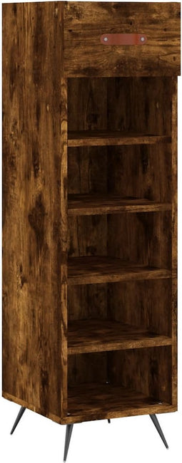 vidaXL - Schoenenkast - 30x35x105 - cm - bewerkt - hout - gerookt - eikenkleurig