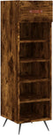 vidaXL - Schoenenkast - 30x35x105 - cm - bewerkt - hout - gerookt - eikenkleurig