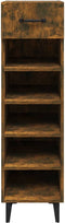 vidaXL - Schoenenkast - 30x35x105 - cm - bewerkt - hout - gerookt - eikenkleurig