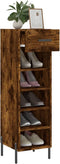 vidaXL - Schoenenkast - 30x35x105 - cm - bewerkt - hout - gerookt - eikenkleurig
