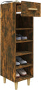 vidaXL - Schoenenkast - 30x35x105 - cm - bewerkt - hout - gerookt - eikenkleurig
