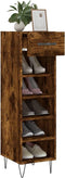 vidaXL - Schoenenkast - 30x35x105 - cm - bewerkt - hout - gerookt - eikenkleurig