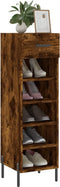 vidaXL - Schoenenkast - 30x35x105 - cm - bewerkt - hout - gerookt - eikenkleurig