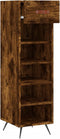 vidaXL - Schoenenkast - 30x35x105 - cm - bewerkt - hout - gerookt - eikenkleurig