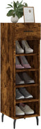 vidaXL - Schoenenkast - 30x35x105 - cm - bewerkt - hout - gerookt - eikenkleurig