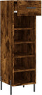 vidaXL - Schoenenkast - 30x35x105 - cm - bewerkt - hout - gerookt - eikenkleurig