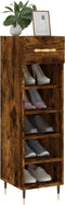 vidaXL - Schoenenkast - 30x35x105 - cm - bewerkt - hout - gerookt - eikenkleurig