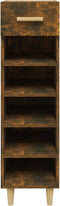 vidaXL - Schoenenkast - 30x35x105 - cm - bewerkt - hout - gerookt - eikenkleurig