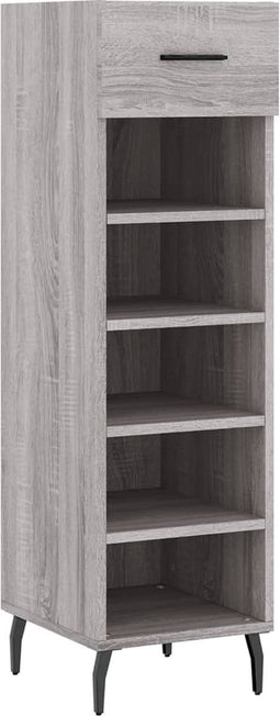 vidaXL - Schoenenkast - 30x35x105 - cm - bewerkt - hout - grijs - sonoma - eikenkleur