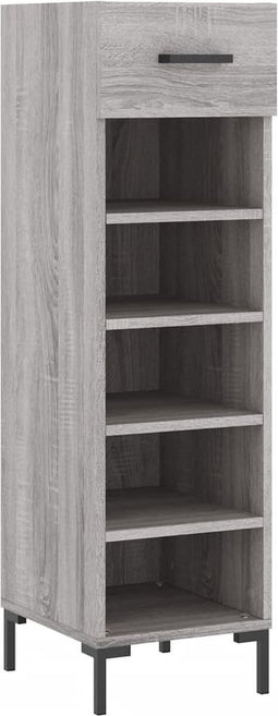 vidaXL - Schoenenkast - 30x35x105 - cm - bewerkt - hout - grijs - sonoma - eikenkleur