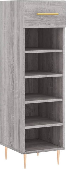 vidaXL - Schoenenkast - 30x35x105 - cm - bewerkt - hout - grijs - sonoma - eikenkleur