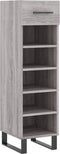 vidaXL - Schoenenkast - 30x35x105 - cm - bewerkt - hout - grijs - sonoma - eikenkleur