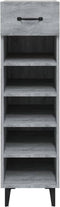 vidaXL - Schoenenkast - 30x35x105 - cm - bewerkt - hout - grijs - sonoma - eikenkleur
