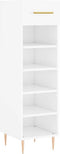 vidaXL - Schoenenkast - 30x35x105 - cm - bewerkt - hout - hoogglans - wit