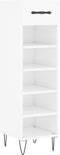 vidaXL - Schoenenkast - 30x35x105 - cm - bewerkt - hout - hoogglans - wit