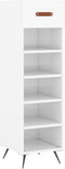 vidaXL - Schoenenkast - 30x35x105 - cm - bewerkt - hout - hoogglans - wit
