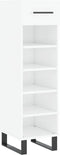 vidaXL - Schoenenkast - 30x35x105 - cm - bewerkt - hout - hoogglans - wit