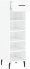 vidaXL - Schoenenkast - 30x35x105 - cm - bewerkt - hout - hoogglans - wit