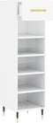 vidaXL - Schoenenkast - 30x35x105 - cm - bewerkt - hout - hoogglans - wit