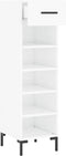 vidaXL - Schoenenkast - 30x35x105 - cm - bewerkt - hout - hoogglans - wit