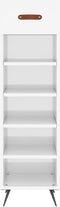 vidaXL - Schoenenkast - 30x35x105 - cm - bewerkt - hout - hoogglans - wit