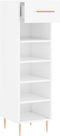 vidaXL - Schoenenkast - 30x35x105 - cm - bewerkt - hout - hoogglans - wit