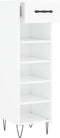 vidaXL - Schoenenkast - 30x35x105 - cm - bewerkt - hout - hoogglans - wit