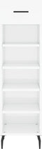 vidaXL - Schoenenkast - 30x35x105 - cm - bewerkt - hout - hoogglans - wit