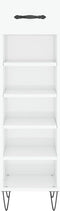 vidaXL - Schoenenkast - 30x35x105 - cm - bewerkt - hout - hoogglans - wit