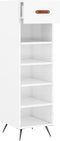vidaXL - Schoenenkast - 30x35x105 - cm - bewerkt - hout - hoogglans - wit
