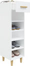 vidaXL - Schoenenkast - 30x35x105 - cm - bewerkt - hout - hoogglans - wit