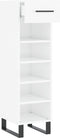 vidaXL - Schoenenkast - 30x35x105 - cm - bewerkt - hout - hoogglans - wit