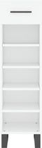 vidaXL - Schoenenkast - 30x35x105 - cm - bewerkt - hout - hoogglans - wit