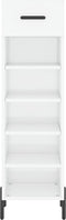 vidaXL - Schoenenkast - 30x35x105 - cm - bewerkt - hout - hoogglans - wit