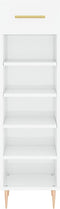 vidaXL - Schoenenkast - 30x35x105 - cm - bewerkt - hout - hoogglans - wit
