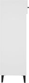 vidaXL - Schoenenkast - 30x35x105 - cm - bewerkt - hout - hoogglans - wit
