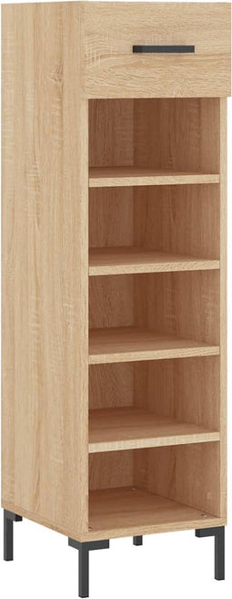vidaXL - Schoenenkast - 30x35x105 - cm - bewerkt - hout - sonoma - eikenkleurig