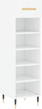 vidaXL - Schoenenkast - 30x35x105 - cm - bewerkt - hout - wit
