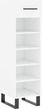 vidaXL - Schoenenkast - 30x35x105 - cm - bewerkt - hout - wit