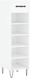 vidaXL - Schoenenkast - 30x35x105 - cm - bewerkt - hout - wit