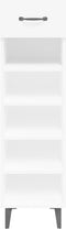 vidaXL - Schoenenkast - 30x35x105 - cm - bewerkt - hout - wit