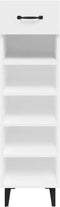 vidaXL - Schoenenkast - 30x35x105 - cm - bewerkt - hout - wit