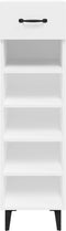 vidaXL - Schoenenkast - 30x35x105 - cm - bewerkt - hout - wit