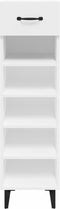 vidaXL - Schoenenkast - 30x35x105 - cm - bewerkt - hout - wit