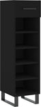 vidaXL - Schoenenkast - 30x35x105 - cm - bewerkt - hout - zwart